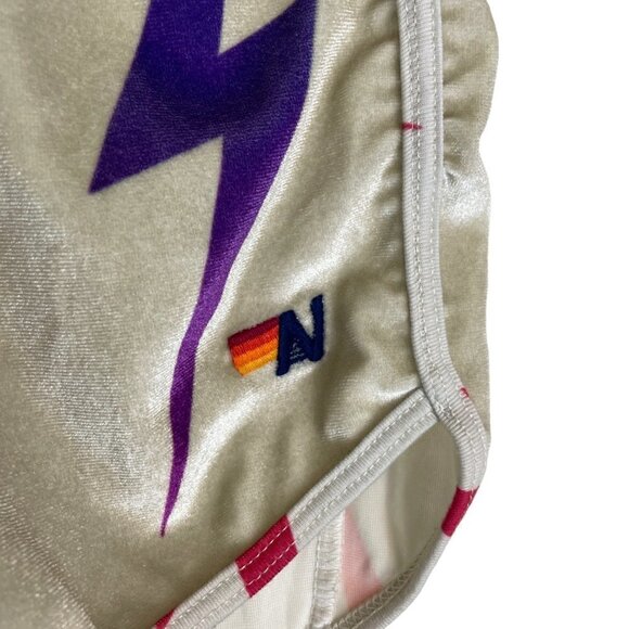 Aviator Nation Lightning Bolt Repeat Velvet Shorts Cream Multicolor Size XL - Picture 2 of 5